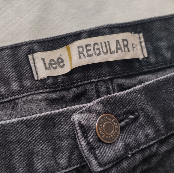 Vtg Lee's Mens Black Denim Jeans Regular Fit 42x30 - Picture 4 of 13